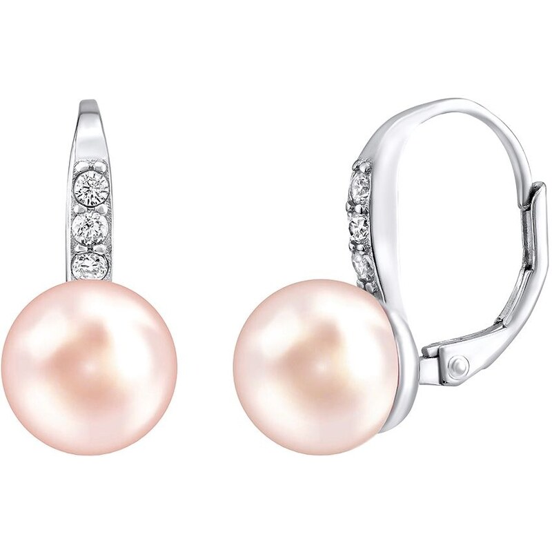 Silvego Strieborné náušnice CASSIDY s ružovou prírodnou perlou 66587595