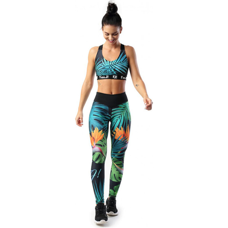 Glara Funkčné legíny s farebnou potlačou 32617762