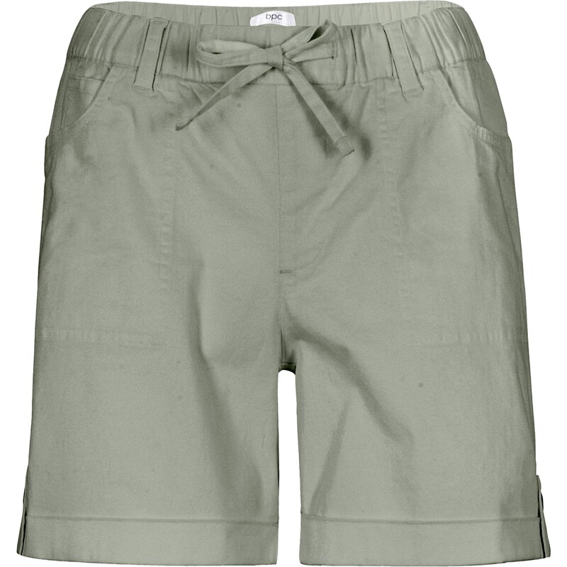 bonprix Bavlnené bermudy s pásom na gumu, farba zelená 44974096