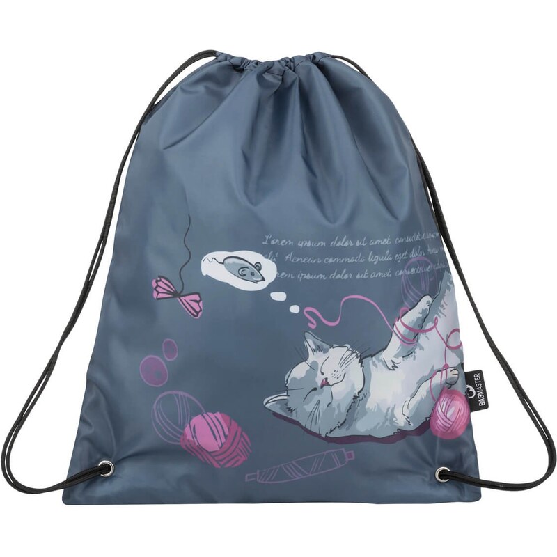 Bagmaster VRECKO GALAXY 9 A školské na prezuvky / telocvik - mačka s 69033588