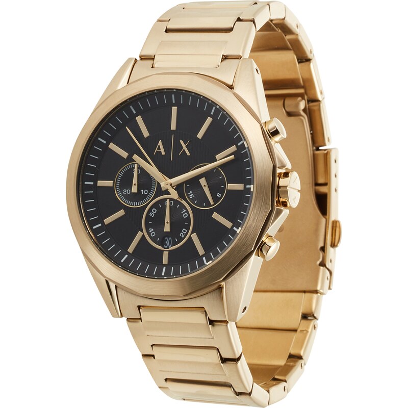 ARMANI EXCHANGE Analógové hodinky zlatá / čierna 47829418