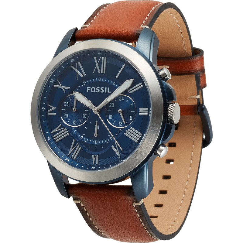 FOSSIL Analógové hodinky Grant FS5151 ultramarínová / okrová / 44566780