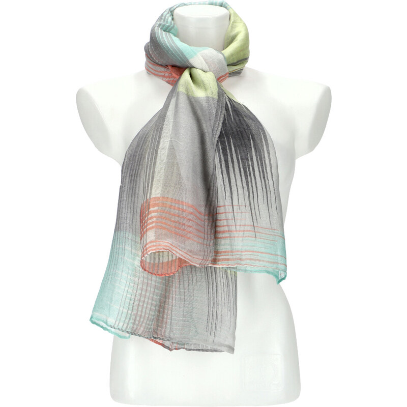 Cashmere Letná dámska farebná šatka 184x70 cm šedá 32625342