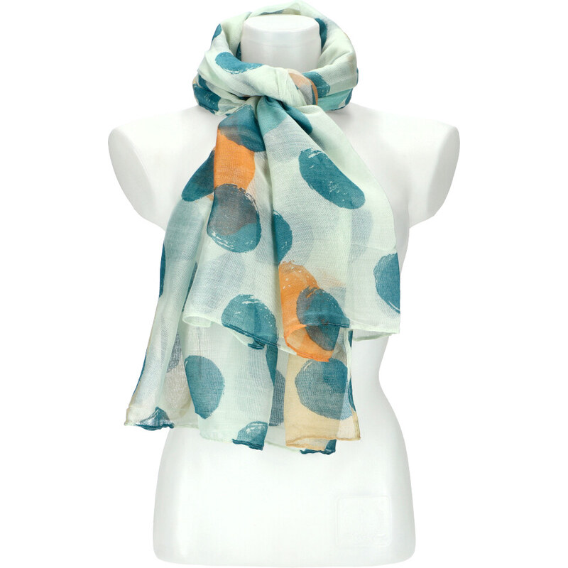 Cashmere Letná dámska farebná šatka s bodkami 180x72 cm modrá 32625351