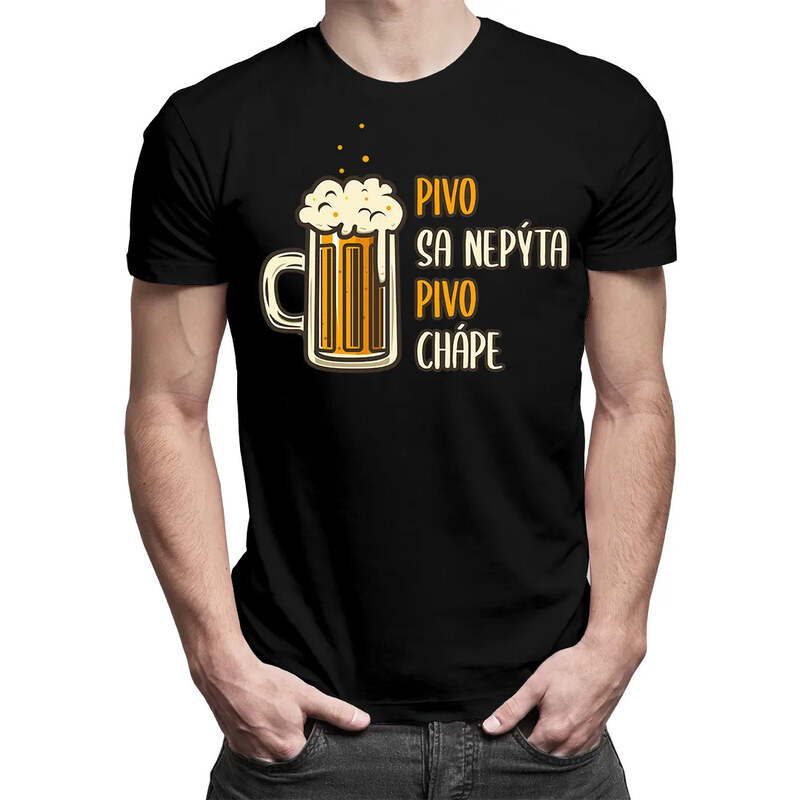 E-shop Garibald Pivo sa nepýta, pivo chápe - pánske tričko s potlačou