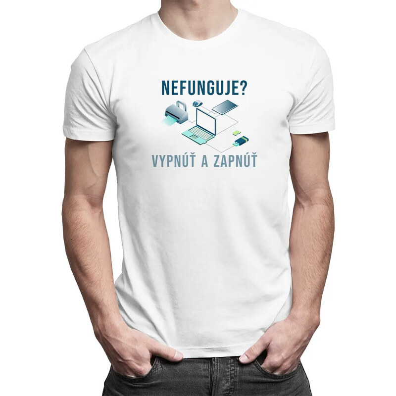 E-shop Garibald Nefunguje vypnúť a zapnúť - pánske tričko s potlačou