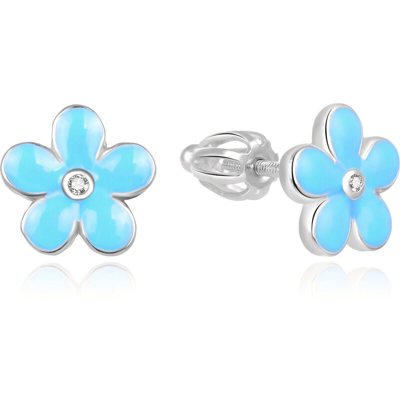 Beneto Strieborné kvietkované náušnice AGUP1833S 66587689