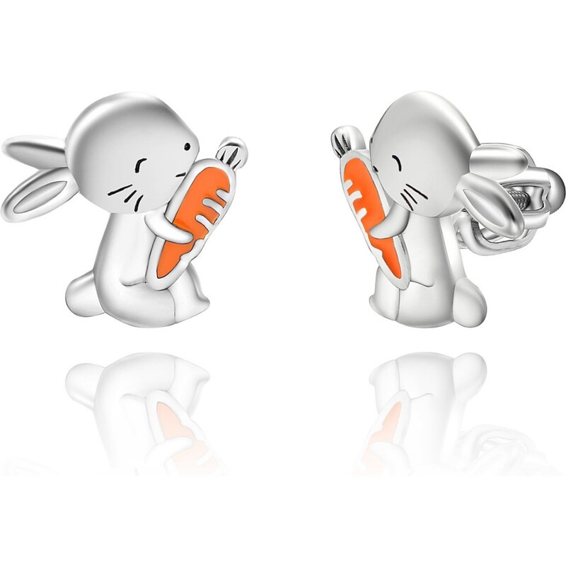 Olivie Strieborné náušnice na skrutku KRÁLIK 5935 32753857