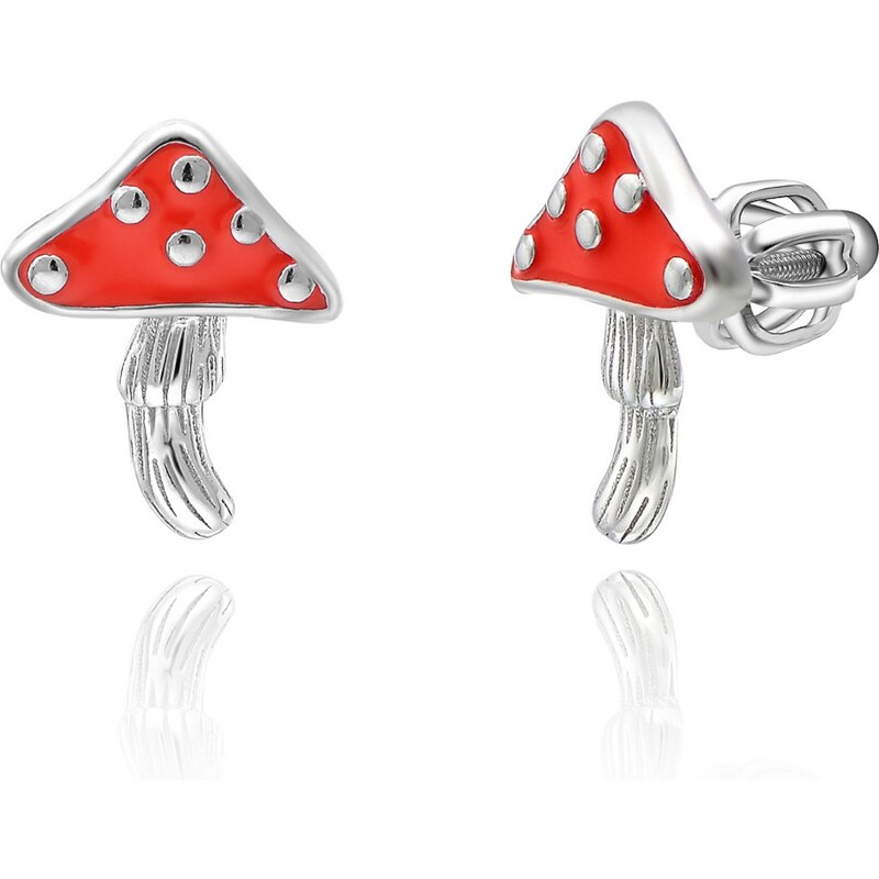 Olivie Strieborné náušnice na skrutku MUCHOTRÁVKA 5938 32753860