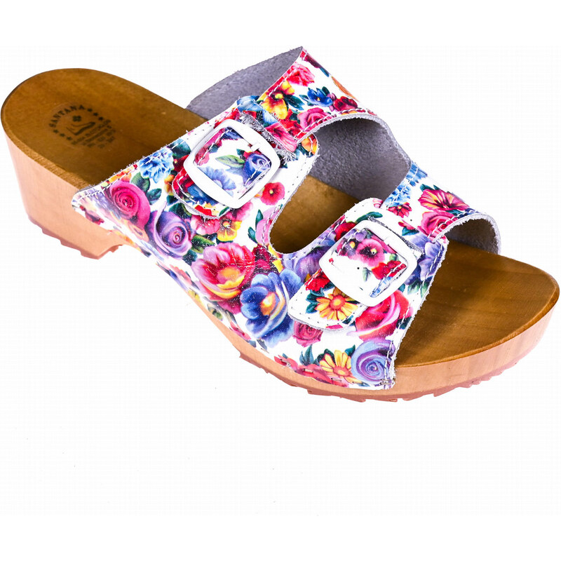 Glara Kožené dreváky kvety 32741009