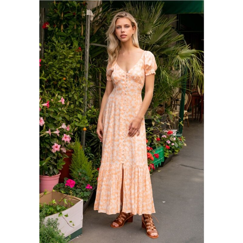 Last QUEEN Lososové maxi šaty 32747713