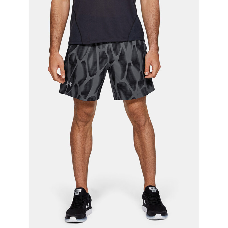 Šedé pánske vzorované šortky Launch SW Under Armour 66802904
