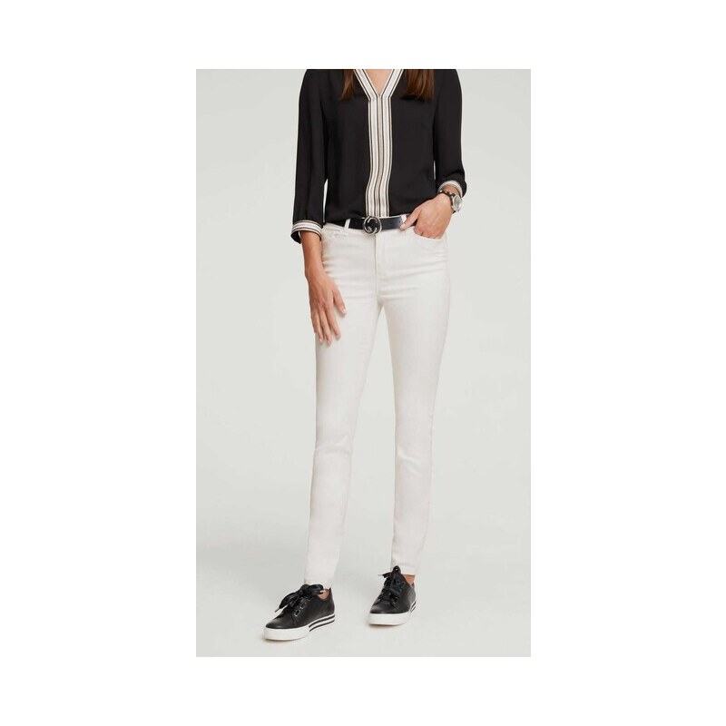 E-shop Slim Fit džínsy s flitrami Rick Cardona, biela