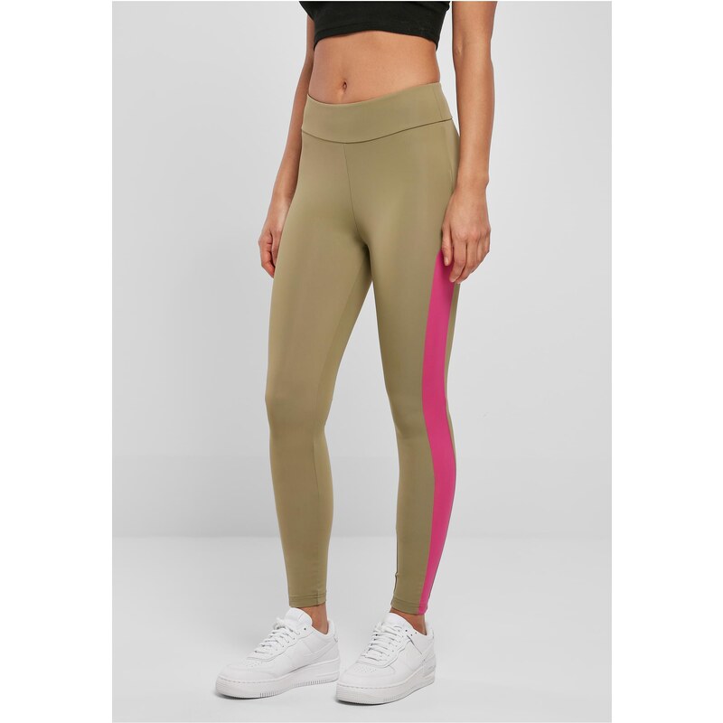 Urban Classics Womens Color Block Khaki/Light Purple Leggings 50647229