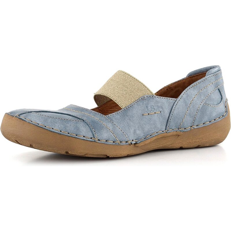 Josef Seibel baleríny s pružinkou na priehlavku jeans modré 59689258 66061225