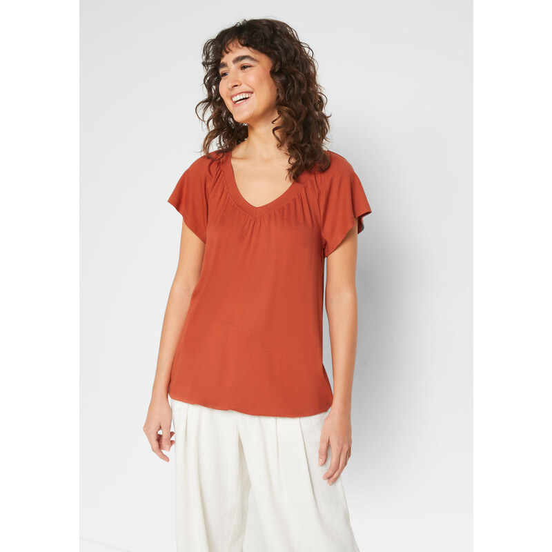 bonprix Tričko z viskózového mixu, farba hnedá 50407852