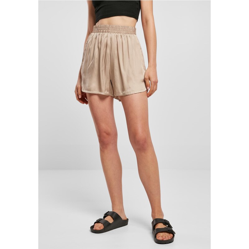 Urban Classics Womens Viscose Satin Shorts Resort Softtaupe 50670342