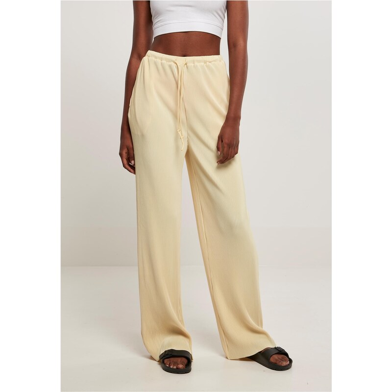 Urban Classics Womens Plisse Soft Yellow Pants 64635782