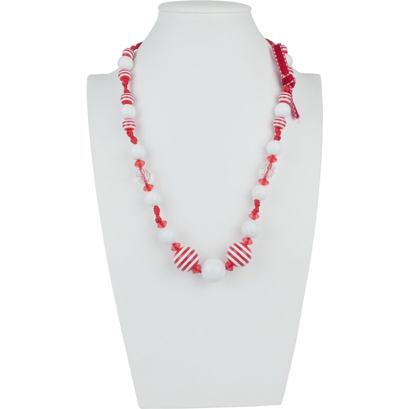 CITY STORM Dámsky náhrdelník s korálkami červeno biely 66888722