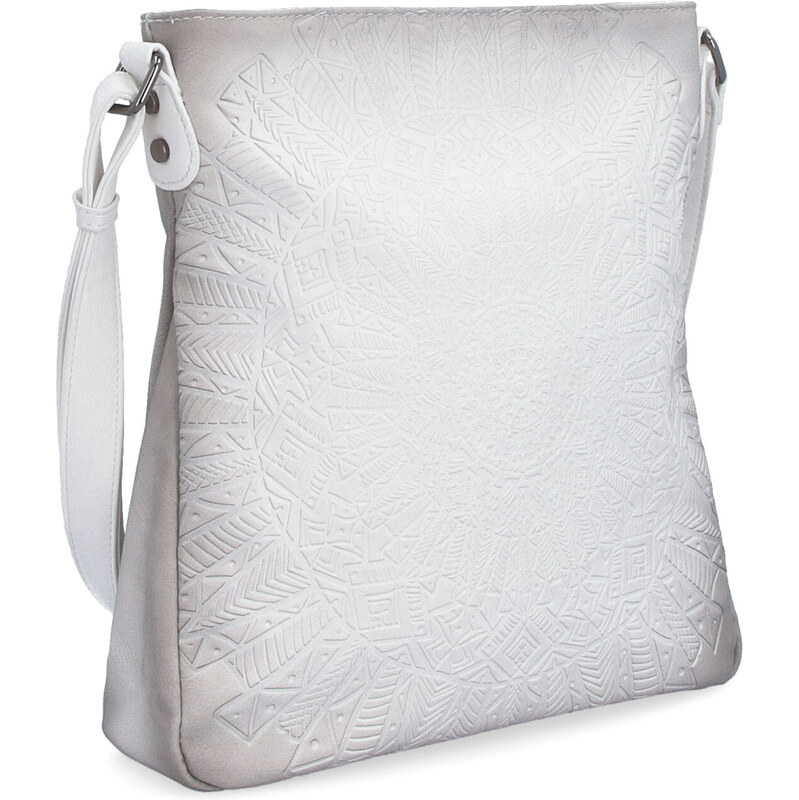 Kabelka zo syntetickej kože crossbody Indee biela 6279 B 64019673