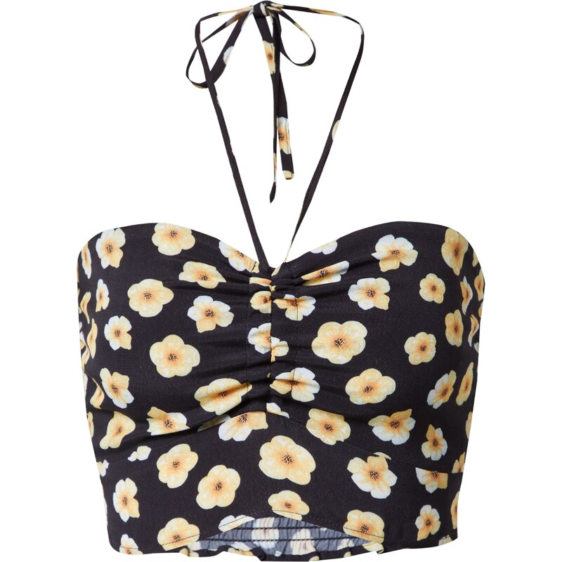 ABOUT YOU Top Celia svetložltá / čierna / biela 58421172