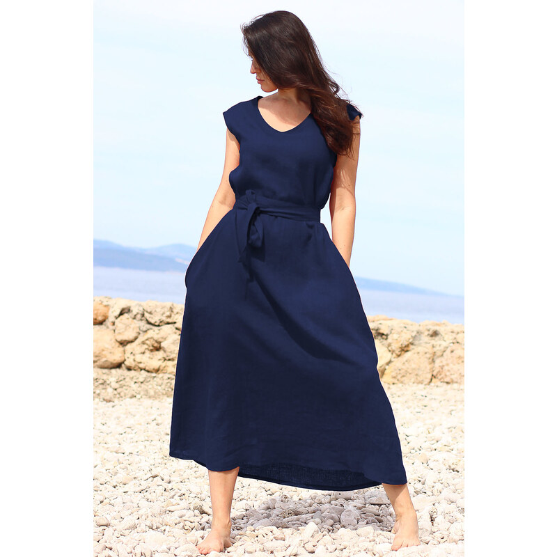 Lanové maxi šaty Lotika česká móda Premium quality 44215158