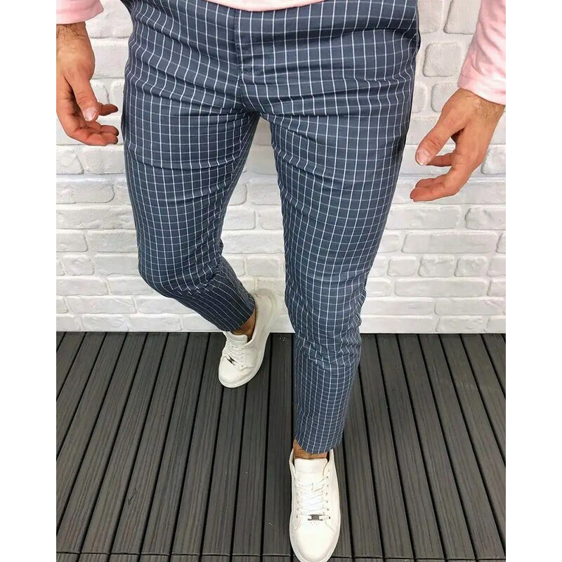 Fashionformen Elegantné pánske nohavice sivé DJP57