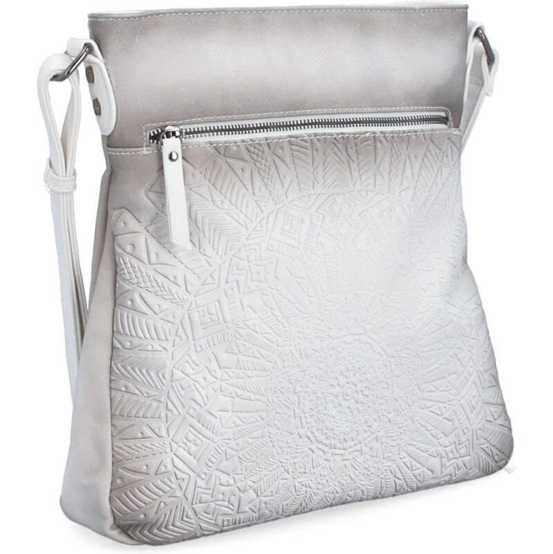 Kabelka zo syntetickej kože crossbody Indee biela 6280 B 64019687