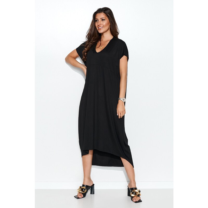 Numinou Dlhé asymetrické šaty oversize NU387 | čierna NU387 63395416