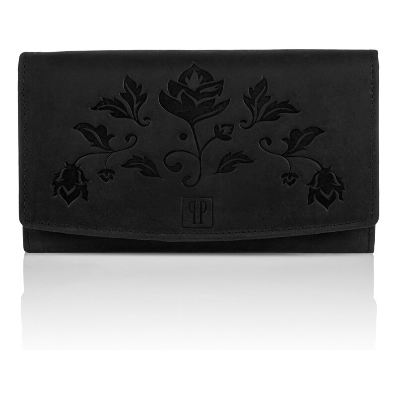 PAOLO PERUZZI Dámska kožená peňaženka Vintage | čierna T-01-BL 32898653