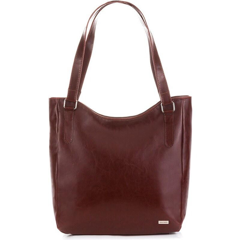 PAOLO PERUZZI Veľká kožená kabelka na rameno | tmavohnedá Z-09-BR 32898654