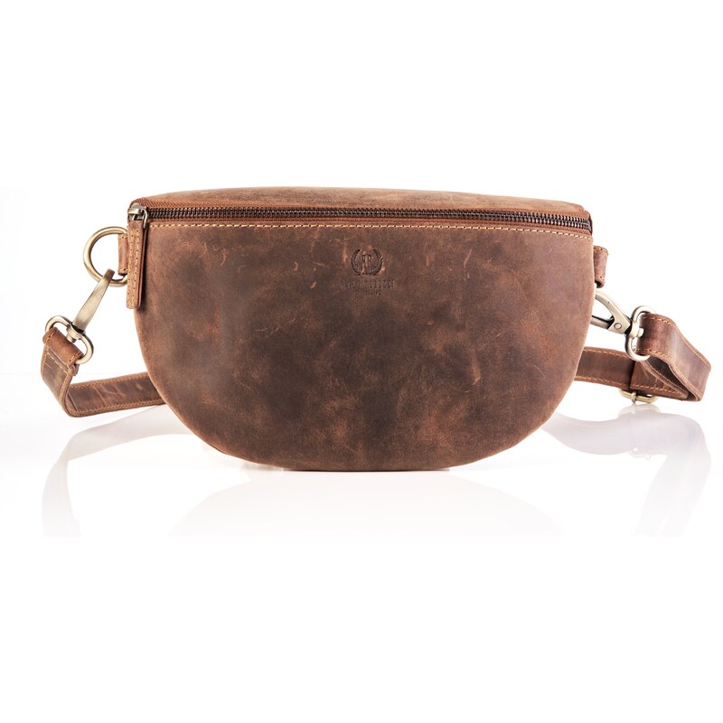 PAOLO PERUZZI Kožená ľadvinka Vintage | hnedá T-36-BR 32898658