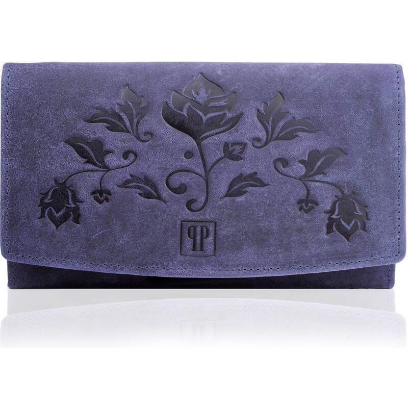 PAOLO PERUZZI Dámska kožená peňaženka Vintage | tmavomodrá T-01-DB 32898678