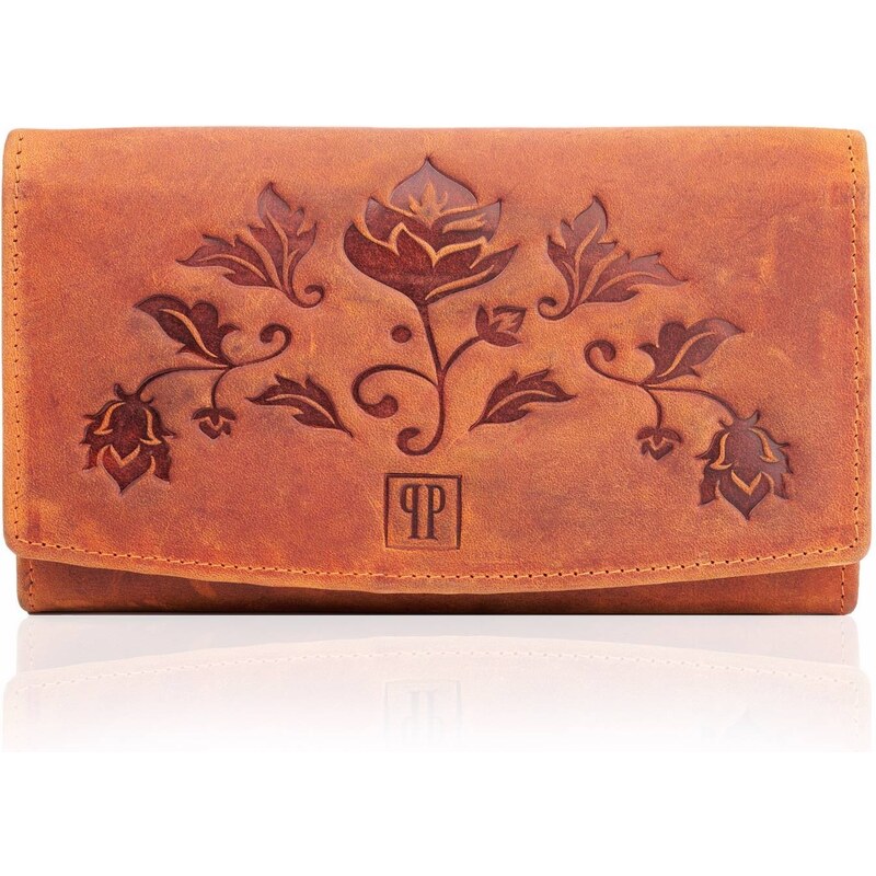 PAOLO PERUZZI Dámska kožená peňaženka Vintage | oranžová T-01-OR 32898680