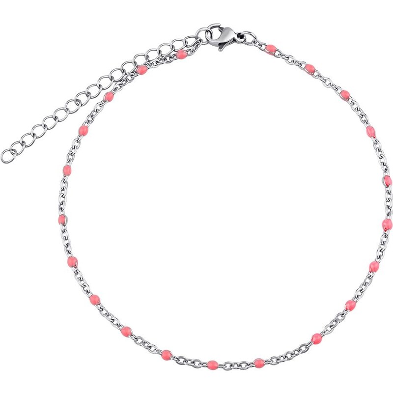 Silvego Oceľová retiazka na nohu - ružová KMM1743 66583119