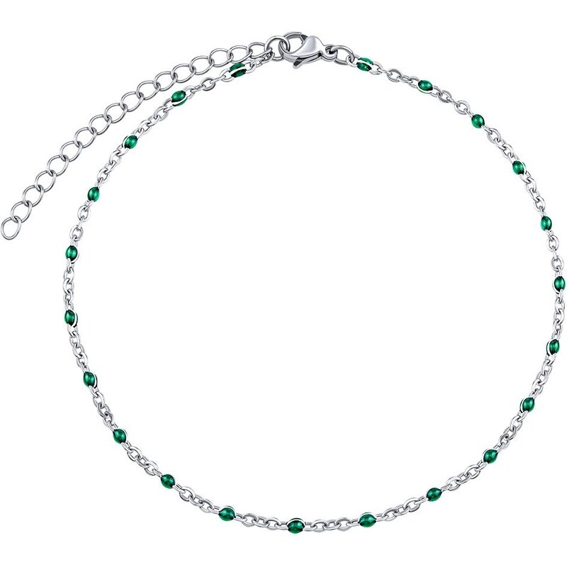 Silvego Oceľová retiazka na nohu - tmavo zelený KMM1745 66585113