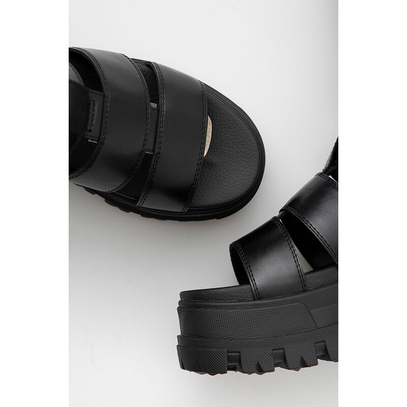 Sandále Buffalo dámske, čierna farba, na platforme