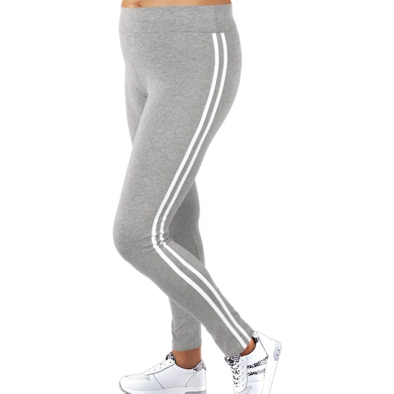 Legíny s bielymi pruhmi sivé 33043265