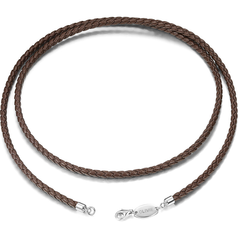 Olivie Kožená hnedá pletená šnúrka 60cm, tl.3 mm 6034