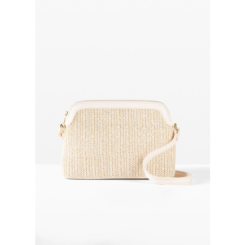 bonprix Slamená kabelka, farba béžová 44881937