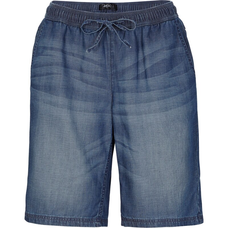 bonprix Ľahké denimové nohavice s plátnom, farba modrá 46575640