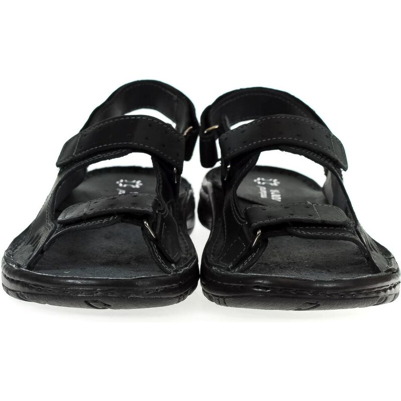 JOHN-C Pánske kožené čierne sandále TISO