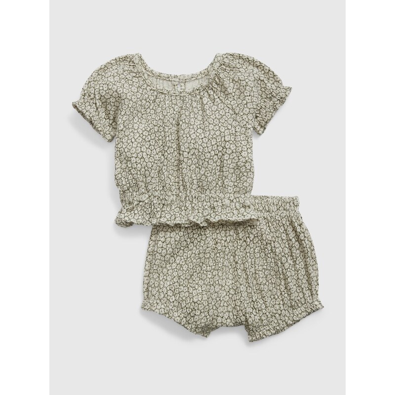 Zelený baby set top a šortky GAP 50531640