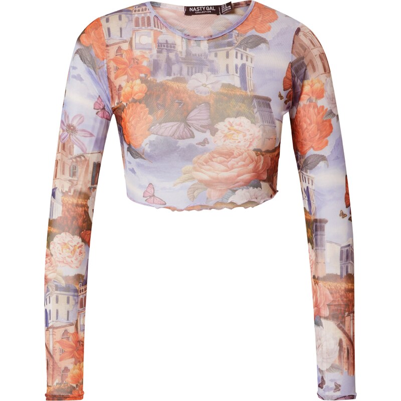 Nasty Gal Tričko svetlomodrá / zmiešané farby / ohnivo červená 54232060