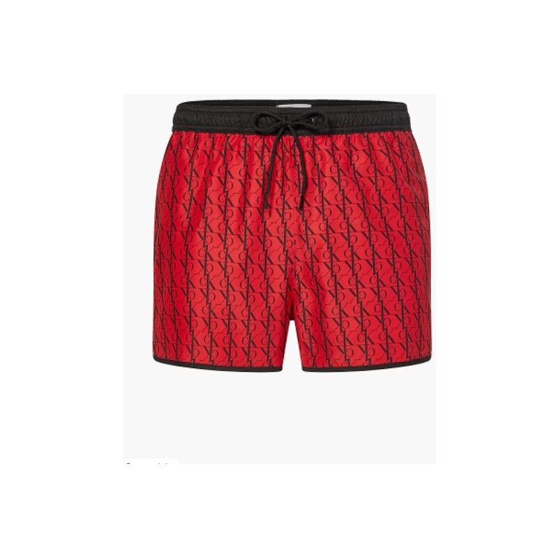 Pánske kúpacie kraťasy - KM00738 - 0KP - červená/čierna - Calvin Klein 35545058