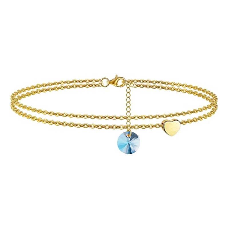 SWAROVSKI Elements Swarovski e. dámska retiazka na nohu so srdcom 33027994