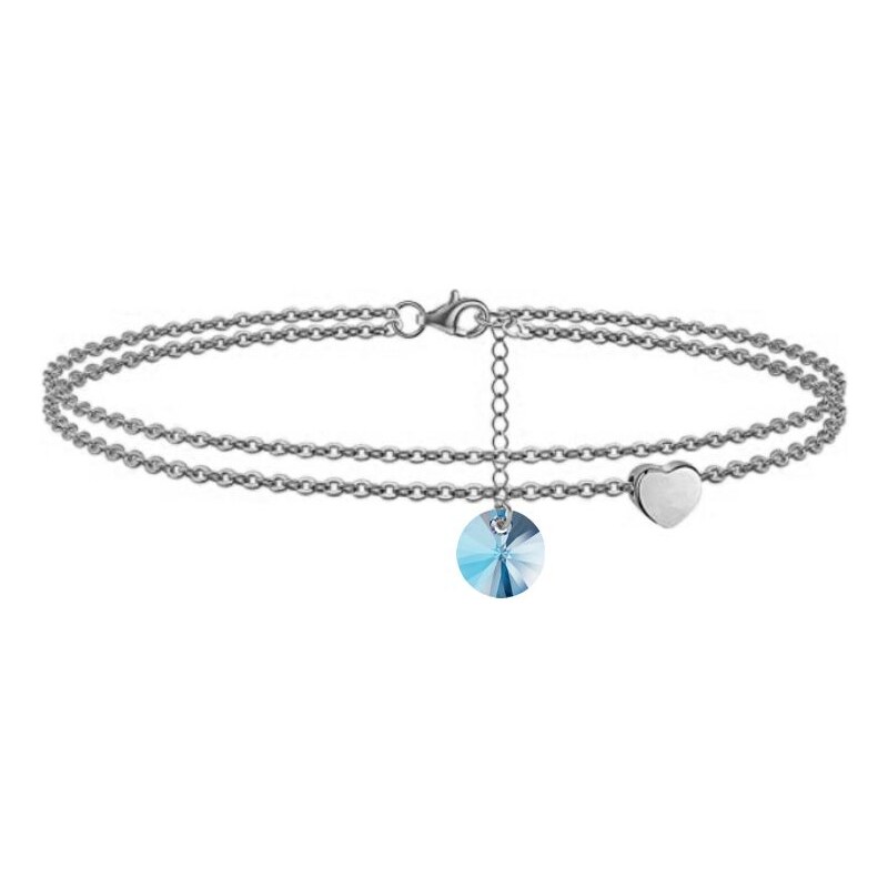 SWAROVSKI Elements Swarovski e. dámska retiazka na nohu so srdcom 33027995