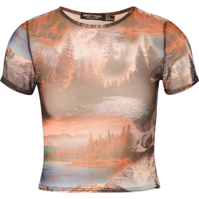 Nasty Gal Tričko krémová / zafírová / hrdzavohnedá / tmavohnedá / 54232101