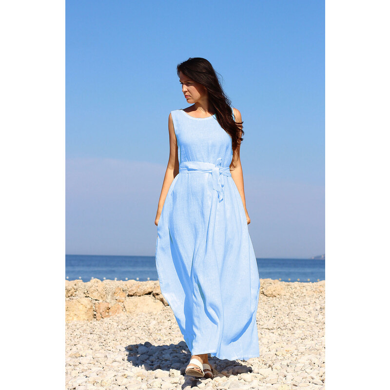 Autorské české maxi šaty Lotika 100% lan Premium quality 33281792