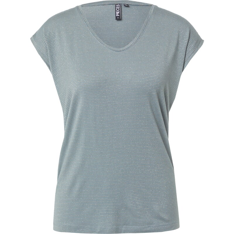 PIECES Tričko Billo dymovo šedá / strieborná 64412392